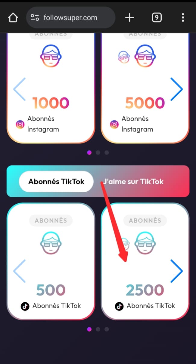 followsuper - site pour gagner des abo tiktok 1